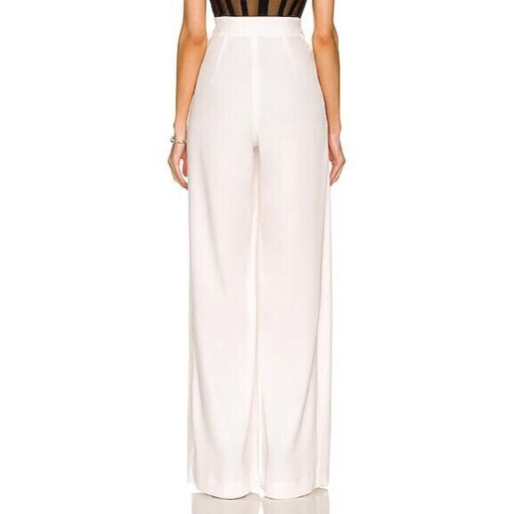 MONOT Wide Leg Pants White Flowy - Picture 4 of 5